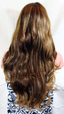 20" Brown with Blonde Highlights Ombré Tips Lace Front