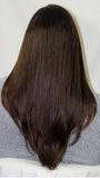 18" Dark Brown Black Lace Front Wig