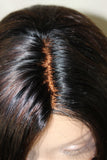 18" Dark Brown Black Lace Front Wig