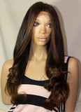 22" Natural Black Ombre Brown Lace Front