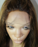22" Medium Brown Blonde Bayalage Highlights Full Lace Wig