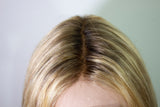 24" 200% Density Human Hair T-Part Lace Front Wig Blonde Multi-Tonal Highlights