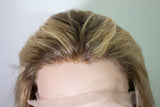 24" 200% Density Human Hair T-Part Lace Front Wig Blonde Multi-Tonal Highlights